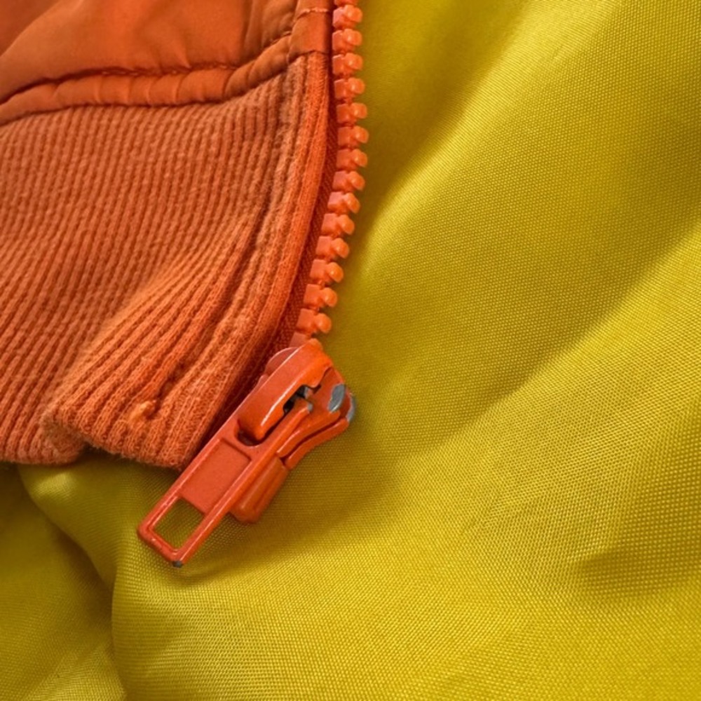 Stranger Things Vest Puffer‎ Sleeveless Jacket Bike Graphic Orange Yellow - M - Picture 10 of 10